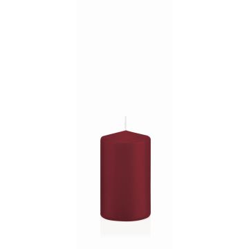 Candela a colonna MAEVA, bordeaux, 10cm, Ø6cm, 33h - Made in Germany
