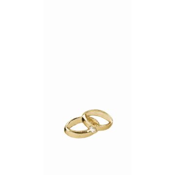 Ornamento in cera "Fedi nuziali" AKONY con pietra, oro lucido, 1,8x3,5 cm Ornamento in cera "Fedi nuziali" AKONY con pietra, oro lucido, 1,8x3,5 cm