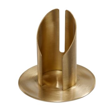 Portacandele in ottone CONSTANCE, per candele di circa Ø4 cm, spazzolato opaco, dorato, 8 cm, Ø9 cm Portacandele in ottone CONSTANCE, per candele di circa Ø4 cm, spazzolato opaco, dorato, 8 cm, Ø9 cm