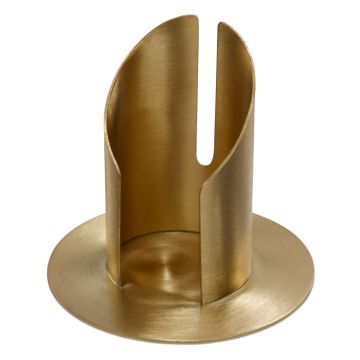Portacandele in ottone CONSTANCE, per candele di circa Ø5 cm, spazzolato opaco, dorato, 9 cm, Ø10 cm Portacandele in ottone CONSTANCE, per candele di circa Ø5 cm, spazzolato opaco, dorato, 9 cm, Ø10 cm