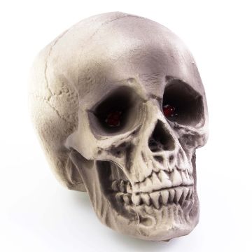 Teschio di Halloween MATTY, beige-grigio, LED, 21x15x16cm Teschio di Halloween MATTY, beige-grigio, LED, 21x15x16cm
