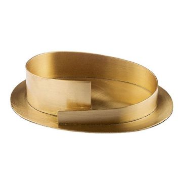 Portacandele ovale in ottone KATALEYA, per candele di circa 6x9 cm, spazzolato opaco, dorato, 12 cm Portacandele ovale in ottone KATALEYA, per candele di circa 6x9 cm, spazzolato opaco, dorato, 12 cm