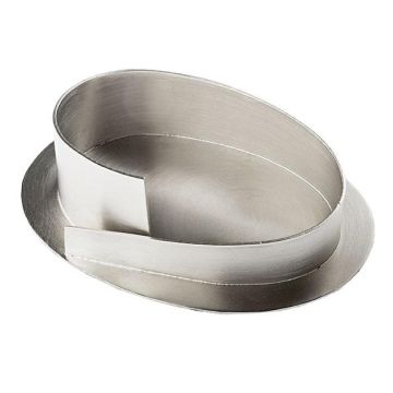 Portacandele ovale in ottone KATALEYA, per candele di circa 6x9 cm, spazzolato opaco, argento, 12 cm Portacandele ovale in ottone KATALEYA, per candele di circa 6x9 cm, spazzolato opaco, argento, 12 cm