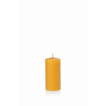 Candela di cera d'api BABETTE, giallo-naturale, 10cm, Ø5cm, 30h - Made in Germany