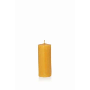 Candela di cera d'api BABETTE, giallo-naturale, 12cm, Ø5cm, 36h - Made in Germany
