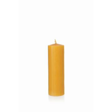 Candela di cera d'api BABETTE, giallo-naturale, 15cm, Ø5cm, 45h - Made in Germany