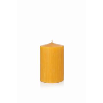 Candela di cera d'api BABETTE, giallo-naturale, 12cm, Ø8cm, 72h - Made in Germany