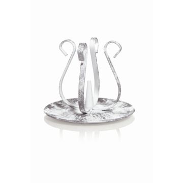 Portalumino vintage in metallo ISTREDD con spina, bianco-argento, 8,5cm, Ø10cm