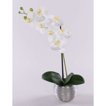 Fiore artificiale orchidea Phalaenopsis EMILIA, vaso decorativo, bianco, 45 cm Fiore artificiale orchidea Phalaenopsis EMILIA, vaso decorativo, bianco, 45 cm