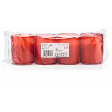 Lume da tomba JESENIA, 4 pezzi, rosso-bianco, 5,9cm, Ø5cm, 25h