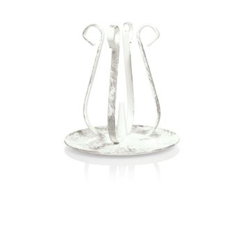 Portalumino vintage in metallo ISTREDD con spina, bianco-argento, 10cm, Ø11cm