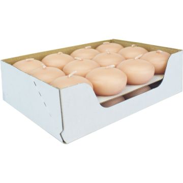 Candele galleggianti ORNELLA, 24 pezzi, pesca pastello, 2,8cm, Ø4,5cm, 4h