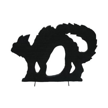 Silhouette decorativa di Halloween Gatto SPOOKY CAT, nero, 43 cm