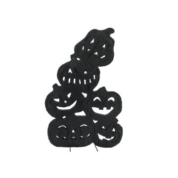 Silhouette decorativa di Halloween "Zucche" SPOOKY PUMPKINS, nera, 82 cm