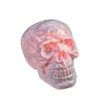 Teschio decorativo di Halloween MORTY con funzione sonora, LED, 30x23 cm