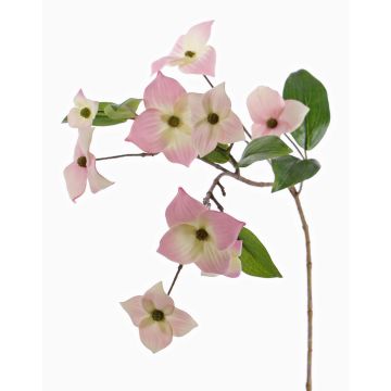 Ramo tessile di corniolo giapponese KOHANA, fiorito, rosa, 70cm