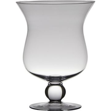 Vaso da fiori in vetro TIFFANY su piede, clessidra/rotondo, trasparente, 24cm, Ø18cm