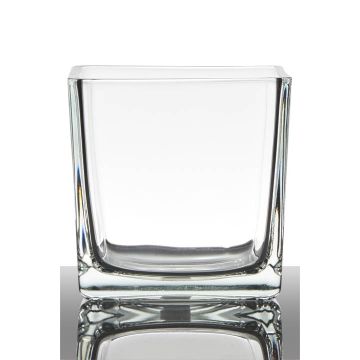 Vaso da fiori KIM EARTH, cubetto/quadrato, trasparente, 14x14x14cm Vaso da fiori KIM EARTH, cubetto/quadrato, trasparente, 14x14x14cm