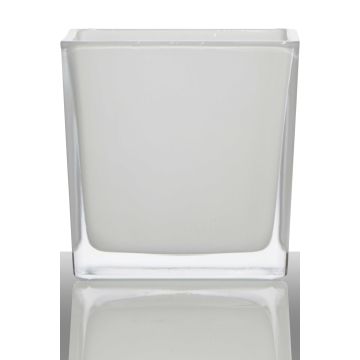 Portacandela KIM EARTH, cubetto/quadrato, bianco, 8x8x8cm Portacandela KIM EARTH, cubetto/quadrato, bianco, 8x8x8cm