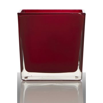 Vaso da fiori KIM EARTH, cubetto/quadrato, rosso, 14x14x14cm