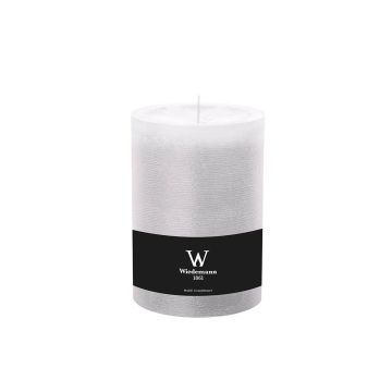 Candela a colonna / Candela di cera AURORA, bianco, 14cm, Ø10cm, 100h - Made in Germany