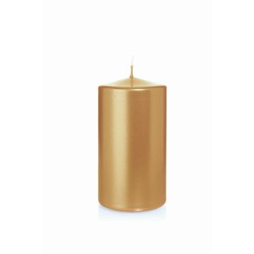 Candela di Natale / Candela a colonna ROSELLA, oro, 13cm, Ø7cm, 52h - Made in Germany