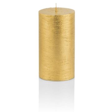 Block di candele / Candela di Natale MATHILDA, oro, 12cm, Ø5,8cm, 45h - Made in Germany