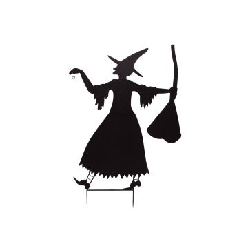 Figura decorativa di Halloween: sagoma di strega SPOOKY WITCH, metallo, nero, 140 cm