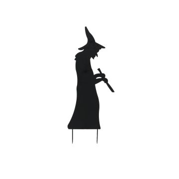 Figura decorativa di Halloween: sagoma di strega SPOOKY WITCH, metallo, nero, 110 cm