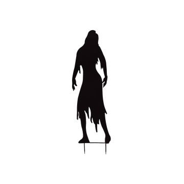 Figura decorativa di Halloween Silhouette Donna SPOOKY ZOMBIE, metallo, nero, 135 cm