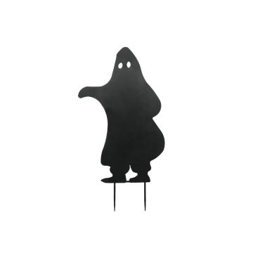 Figura decorativa di Halloween: sagoma di fantasma SPOOKY GHOST, metallo, nero, 75 cm