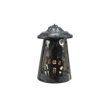 Lanterna decorativa di Halloween / lampada COSMO con portacandela, casa stregata, 23 cm