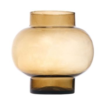 Vaso sferico di vetro RAINIERO, riciclato, arancione-marrone-trasparente, 26cm, Ø26cm