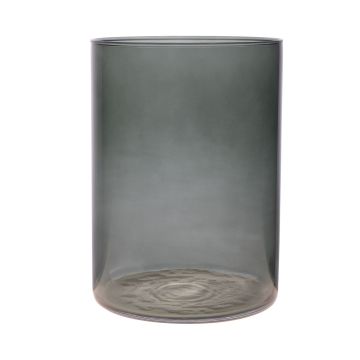 Vaso cilindrico in vetro SANYA EARTH, grigio scuro-trasparente, 25 cm, Ø18 cm