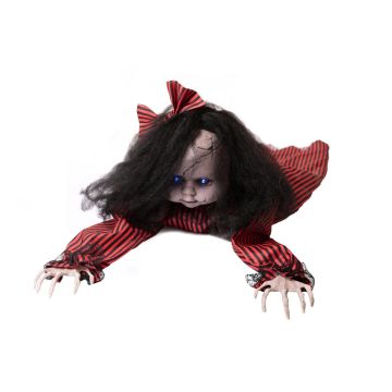 Bambola zombie di Halloween LILLIBET, strisciante, parlante, LED, 110x35x25cm Bambola zombie di Halloween LILLIBET, strisciante, parlante, LED, 110x35x25cm