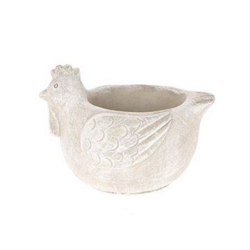 Copri vaso a forma di gallina VINURA in ceramica, grigio-bianco, 16,5x13x12 cm Copri vaso a forma di gallina VINURA in ceramica, grigio-bianco, 16,5x13x12 cm