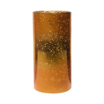 Vaso da tavolo in vetro RIGOBERTO, centro dorato, arancione-marrone-trasparente, 25cm, Ø12,5cm