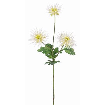 Crisantemo di plastica SOLVIE, bianco-giallo, 75cm, Ø11-12cm