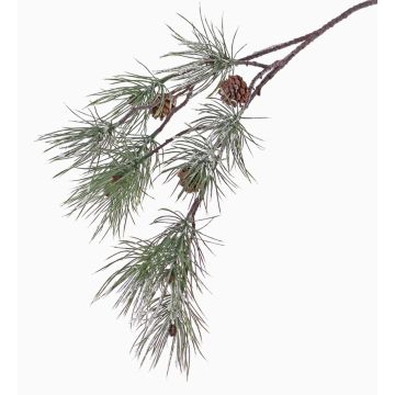 Ramo decorativo di abete CALEB con pigne, ghiacciato, 80cm