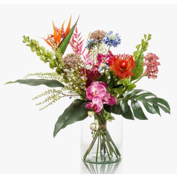 Bouquet tessile FEME, rosso-viola, 65cm, Ø40cm