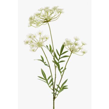 Ramo di aneto finto HAKIM con fiori, bianco, 80cm