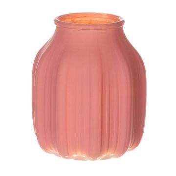 Vaso da fiori piccolo in vetro AMORY, rosa antico opaco, 16 cm, Ø13,8 cm