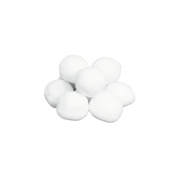 Palline di neve decorative natalizie PERDITA in ovatta, 10 pezzi, 7,5cm