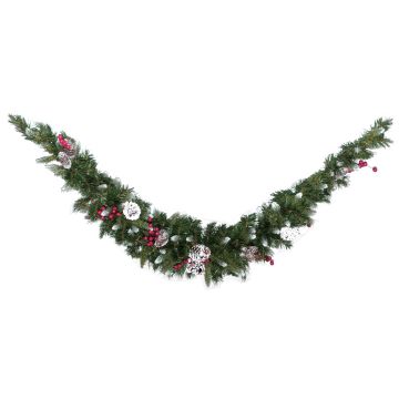 Ghirlanda di abete in plastica MARLIES, crossdoor, difficilmente infiammabile, innevata, 180 cm