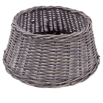 Supporto per albero di Natale a cesto MACARIO in rattan, grigio, 26cm, Ø65cm