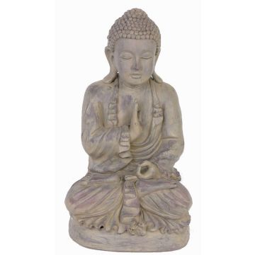 Figura di Buddha SHANTA, seduto in meditazione, grigio, 45cm Figura di Buddha SHANTA, seduto in meditazione, grigio, 45cm
