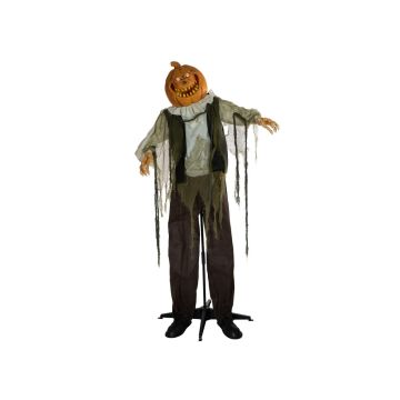 Zucca scheletro zombie di Halloween GRIMALDO, funzione movimento-suono, LED, 170cm, 170cm Zucca scheletro zombie di Halloween GRIMALDO, funzione movimento-suono, LED, 170cm, 170cm