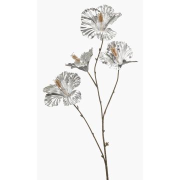 Ramo artificiale di ibisco KEALANI, argento-oro metallizzato, 80cm Ramo artificiale di ibisco KEALANI, argento-oro metallizzato, 80cm