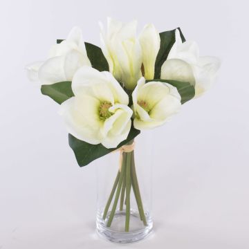 Mazzo di magnolie in tessuto KAYLE, bianco crema, 30 cm, Ø 25 cm