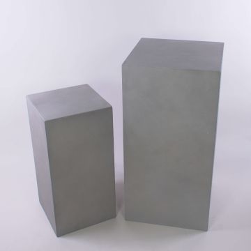 Colonna per piante con base quadrata LIMBORO, 2 pezzi, fibra di vetro, sabbia, 30x30x60cm, 40x40x80cm